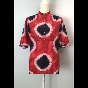 MK Michael Kors Silk Blouse Top Tie dye